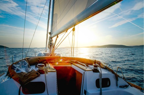 sailboat at dusk