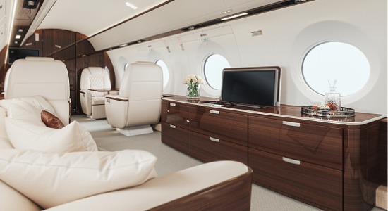 interior of business jet